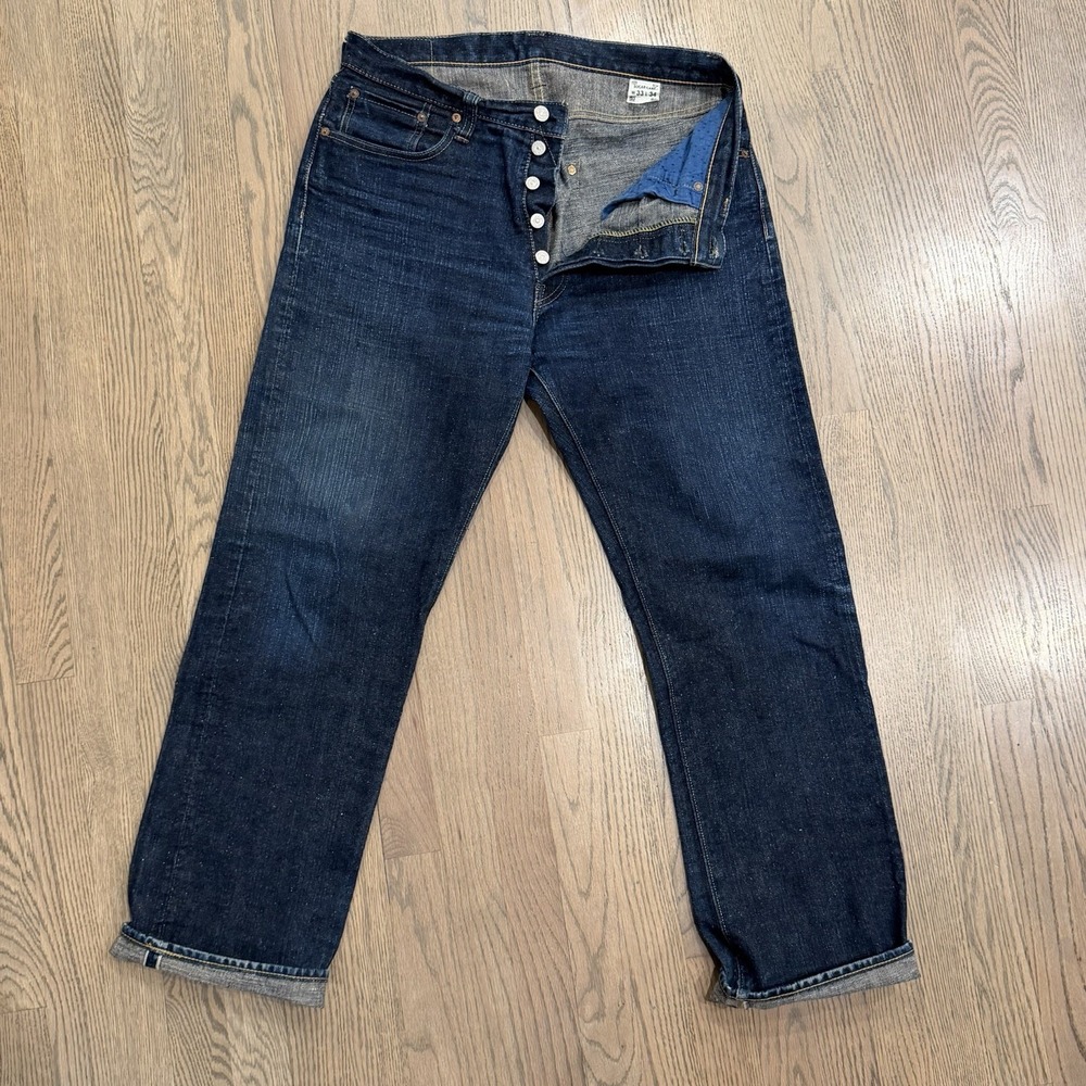 Sugar Cane Okinawa Selvedge Denim Jeans Snakeskin Patch Green ID Tag W33 L34